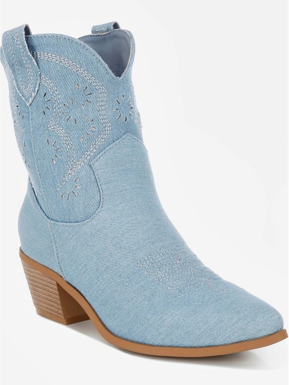 London Rag Niagara Cutout Western Bootie Western Booties in Blue Like New